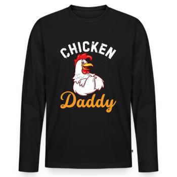 Chicky Daddy-Pour toutes les dans le panier - T-shirt manches longues Premium bio Homme - noir - Devant - Nico (187cm)