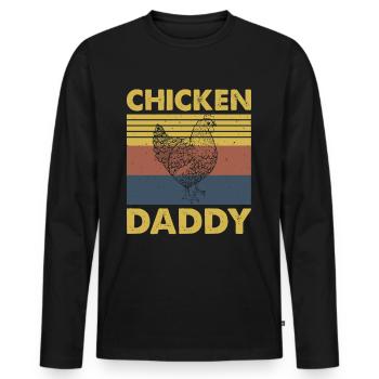 Chicky Daddy-Pour toutes les dans le panier - T-shirt manches longues Premium bio Homme - noir - Devant - Nico (187cm)