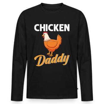 Chicky Daddy-Pour toutes les dans le panier - T-shirt manches longues Premium bio Homme - noir - Devant - Nico (187cm)
