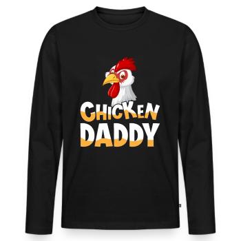 Chicky Daddy-For all cocks in the basket - Men's Premium Organic Long Sleeve Shirt - black - Front - Nico (187cm)