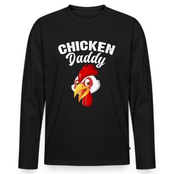 Chicky Daddy-Pour toutes les dans le panier - T-shirt manches longues Premium bio Homme - noir - Devant - Nico (187cm)