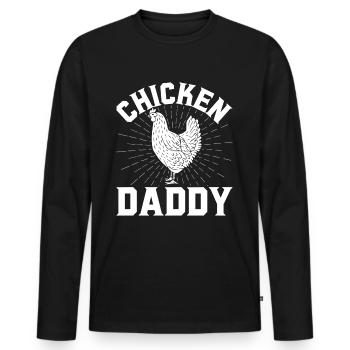 Chicky Daddy-For all cocks in the basket - Men's Premium Organic Long Sleeve Shirt - black - Front - Nico (187cm)