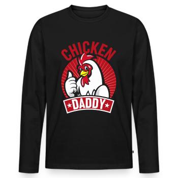 Chicky Daddy-Pour toutes les dans le panier - T-shirt manches longues Premium bio Homme - noir - Devant - Nico (187cm)