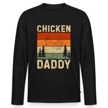 Chicky Daddy-Pour toutes les dans le panier - T-shirt manches longues Premium bio Homme - noir - Devant - Nico (187cm)