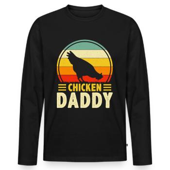 Chicky Daddy-For all cocks in the basket - Men's Premium Organic Long Sleeve Shirt - black - Front - Nico (187cm)
