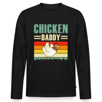 Chicky Daddy-For all cocks in the basket - Men's Premium Organic Long Sleeve Shirt - black - Front - Nico (187cm)