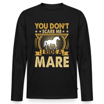 Vous ne me faites pas peur, je monte une jument ! - T-shirt manches longues Premium bio Homme - noir - Devant - Nico (187cm)