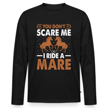 Vous ne me faites pas peur, je monte une jument ! - T-shirt manches longues Premium bio Homme - noir - Devant - Nico (187cm)