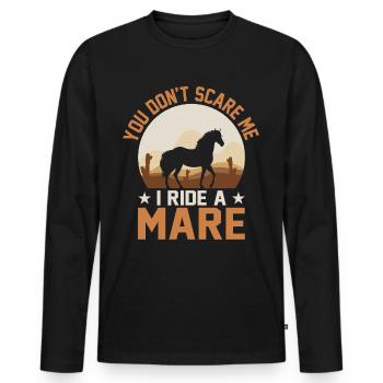 Vous ne me faites pas peur, je monte une jument ! - T-shirt manches longues Premium bio Homme - noir - Devant - Nico (187cm)