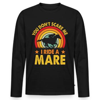 Vous ne me faites pas peur, je monte une jument ! - T-shirt manches longues Premium bio Homme - noir - Devant - Nico (187cm)