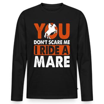 Vous ne me faites pas peur, je monte une jument ! - T-shirt manches longues Premium bio Homme - noir - Devant - Nico (187cm)