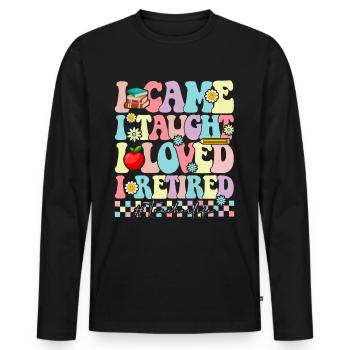 Enseignant à la retraite ! Vacances d’été pour toujours - T-shirt manches longues Premium bio Homme - noir - Devant - Nico (187cm)