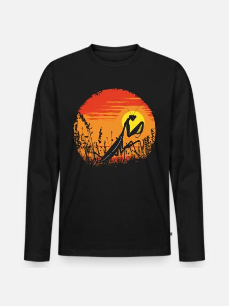 Praying Mantis Insect - Men's Premium Organic Long Sleeve Shirt - black