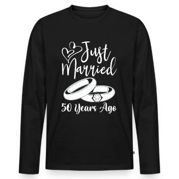 Noces d’or ! Marié depuis 50 ans - T-shirt manches longues Premium bio Homme - noir - Devant - Nico (187cm)