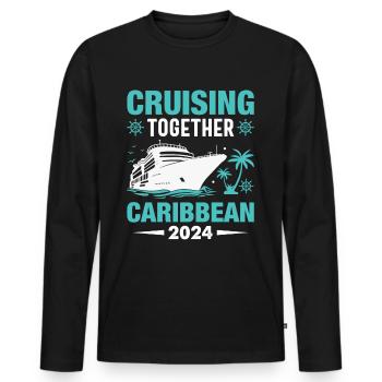 Croisière dans les Caraïbes 2024 - T-shirt manches longues Premium bio Homme - noir - Devant - Nico (187cm)