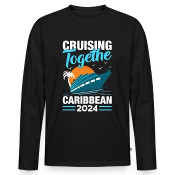 Cruise Travel Command 2024 - Men's Premium Organic Long Sleeve Shirt - black - Front - Nico (187cm)