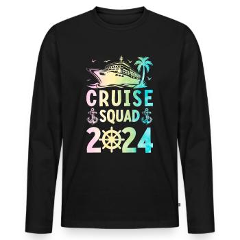 Croisière 2024 Vacances en famille - T-shirt manches longues Premium bio Homme - noir - Devant - Nico (187cm)