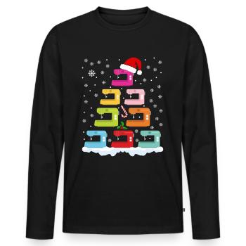 Sapin de Noël des machines à coudre Noël - T-shirt manches longues Premium bio Homme - noir - Devant - Nico (187cm)