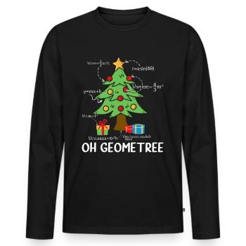 Géométrie de Noël, arbre de Noël et mathématiques - T-shirt manches longues Premium bio Homme - noir - Devant - Nico (187cm)