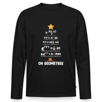Géométrie de Noël, arbre de Noël et mathématiques - T-shirt manches longues Premium bio Homme - noir - Devant - Nico (187cm)