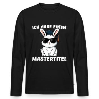 Mastertitel Cooler Hase - Abschluss Masterprüfung - Männer Premium Bio Langarmshirt - Schwarz - Vorne - Nico (187cm)