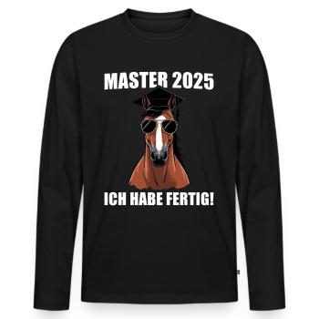 Master Abschluss 2025 Studium bestanden - Männer Premium Bio Langarmshirt - Schwarz - Vorne - Nico (187cm)