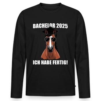 Bachelor Abschluss 2025 Studium bestanden - Männer Premium Bio Langarmshirt - Schwarz - Vorne - Nico (187cm)