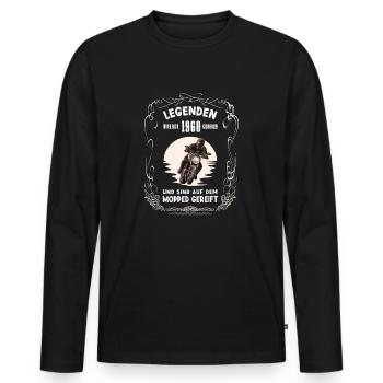 Biker Geschenk Legenden wurden 1960 geboren - Männer Premium Bio Langarmshirt - Schwarz - Vorne - Nico (187cm)