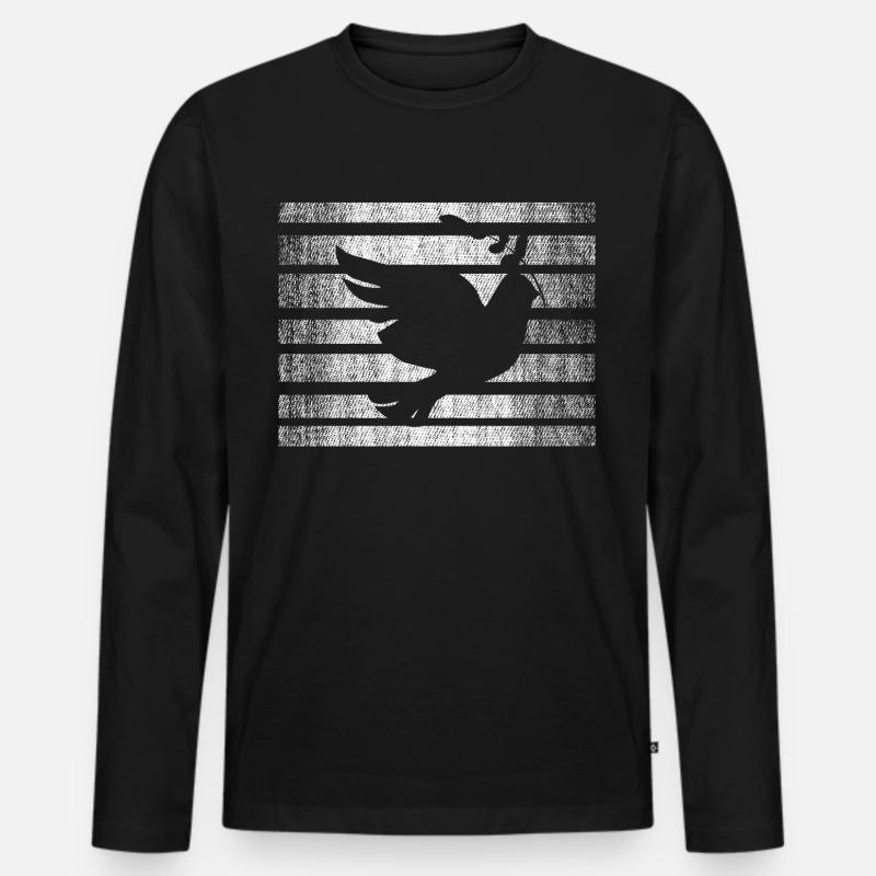Taube Frieden Friedenstaube - Männer Premium Bio Langarmshirt - Schwarz