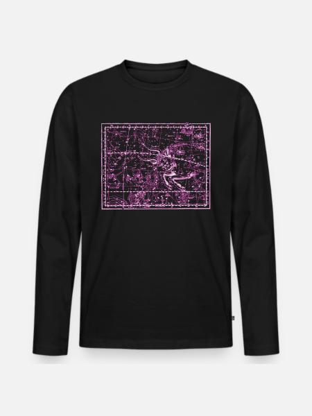 Zodiac Sign Star Map Astrology - Men's Premium Organic Long Sleeve Shirt - black