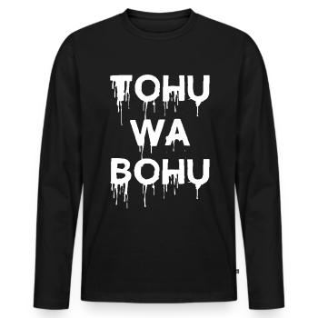 juste le chaos - T-shirt manches longues Premium bio Homme - noir - Devant - Nico (187cm)