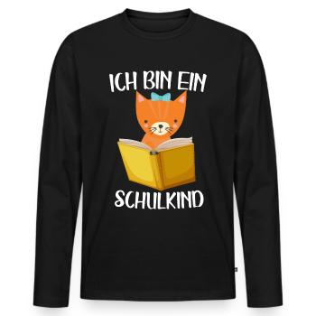 Schulanfang Erste Klasse einschulung - Männer Premium Bio Langarmshirt - Schwarz - Vorne - Nico (187cm)