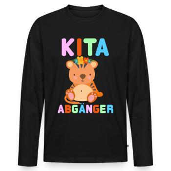 Schulanfang Erste Klasse einschulung - Männer Premium Bio Langarmshirt - Schwarz - Vorne - Nico (187cm)