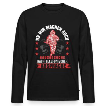 Fire department home visits 112 professional fire brigade - Men's Premium Organic Long Sleeve Shirt - black - Front - Nico (187cm)
