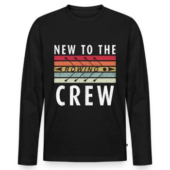 New To The Crew Rowing Workout - Men's Premium Organic Long Sleeve Shirt - black - Front - Nico (187cm)