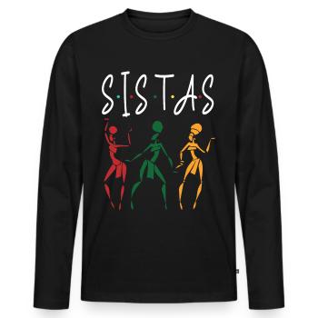 Sistas Black History - Männer Premium Bio Langarmshirt - Schwarz - Vorne - Nico (187cm)
