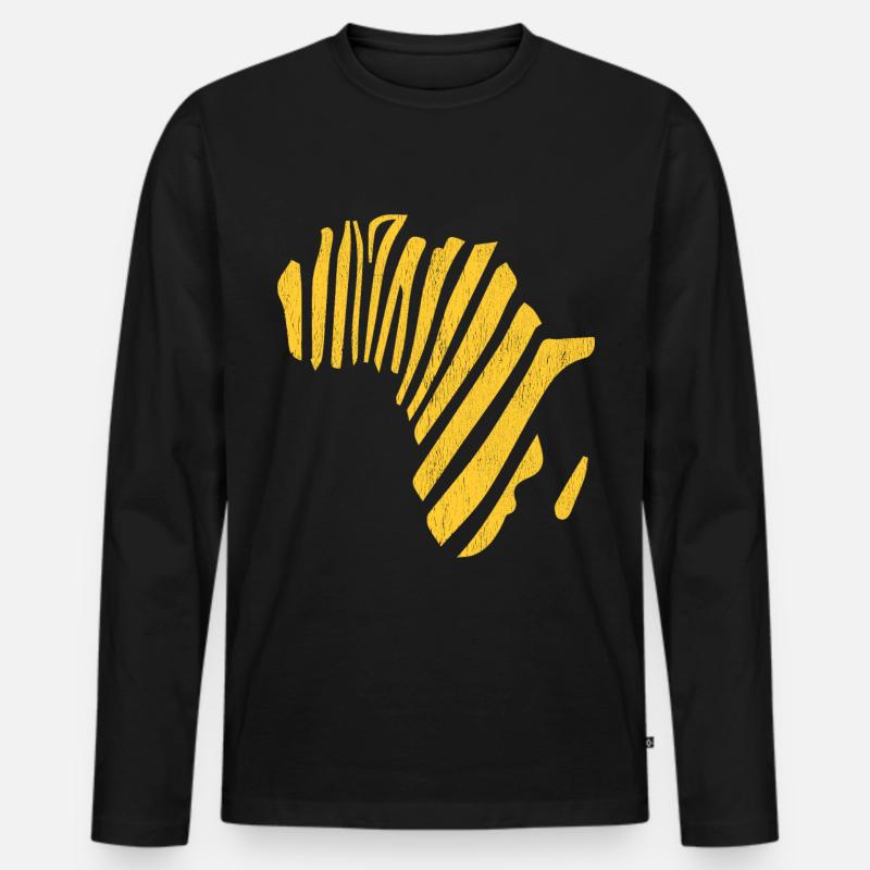 African - Männer Premium Bio Langarmshirt - Schwarz