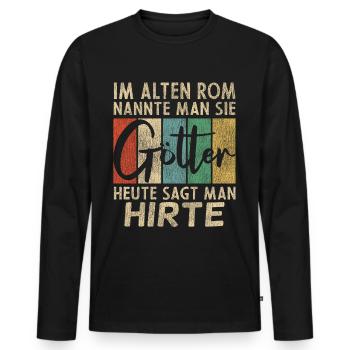 Lustige Hirte Sprüche Humor - Männer Premium Bio Langarmshirt - Schwarz - Vorne - Nico (187cm)