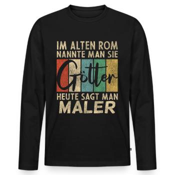 Lustige Maler Sprüche Humor - Männer Premium Bio Langarmshirt - Schwarz - Vorne - Nico (187cm)