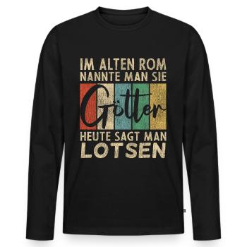 Lustige Lotsen Sprüche Humor - Männer Premium Bio Langarmshirt - Schwarz - Vorne - Nico (187cm)