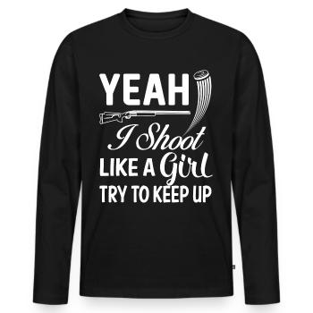 Trapschütze - Männer Premium Bio Langarmshirt - Schwarz - Vorne - Nico (187cm)
