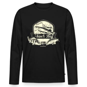 Angel Shirt Think big Schweden - Männer Premium Bio Langarmshirt - Schwarz - Vorne - Nico (187cm)