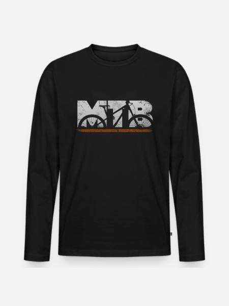 Cooles MTB Mountainbike Mountain Bike Downhill - Männer Premium Bio Langarmshirt - Schwarz