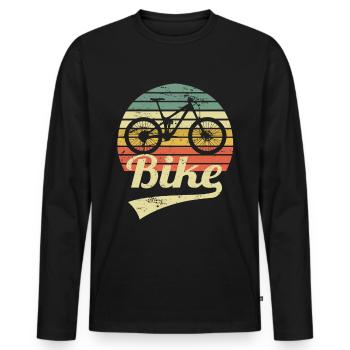 VTT VTT Vintage VTT rétro - T-shirt manches longues Premium bio Homme - noir - Devant - Nico (187cm)
