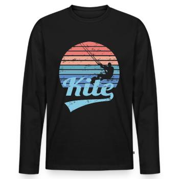 Kite Kitesurf Kitesurf Kitesurf - T-shirt manches longues Premium bio Homme - noir - Devant - Nico (187cm)