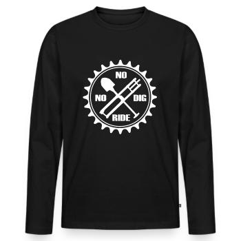 Trail Building No Dig No Ride Mountainbike MTB - Men's Premium Organic Long Sleeve Shirt - black - Front - Nico (187cm)