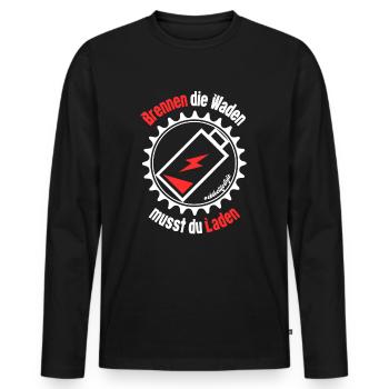 E-Bike E Bike lustiger Spruch - Männer Premium Bio Langarmshirt - Schwarz - Vorne - Nico (187cm)