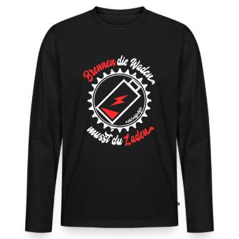 E Bike lustiger Humor Spruch E-Bike EBike - Männer Premium Bio Langarmshirt - Schwarz - Vorne - Nico (187cm)