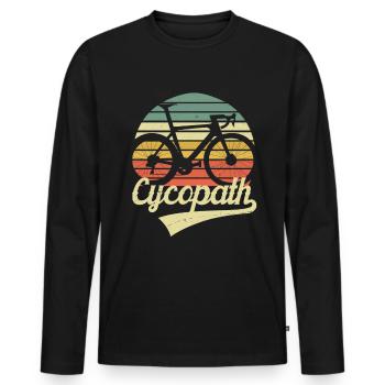 Rennrad Rennradfahrer Cycopath Vintage Retro - Männer Premium Bio Langarmshirt - Schwarz - Vorne - Nico (187cm)