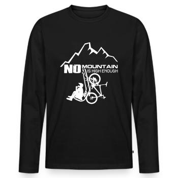 MTB mountain bike No mountain too high Downhill Enduro - Men's Premium Organic Long Sleeve Shirt - black - Front - Nico (187cm)